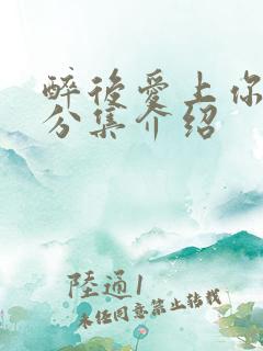 醉后爱上你剧情分集介绍