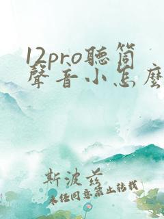 12pro听筒声音小怎么回事