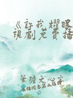 《许我耀眼》电视剧免费播放