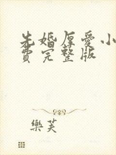 先婚厚爱小说免费完整版