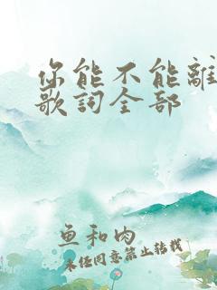 你能不能离开我歌词全部