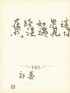 在线如果这一秒,我没遇见你小说