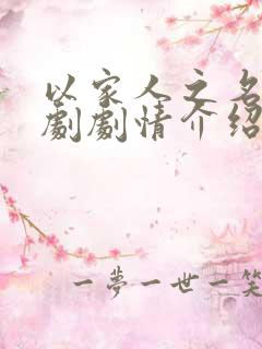 以家人之名电视剧剧情介绍大结局