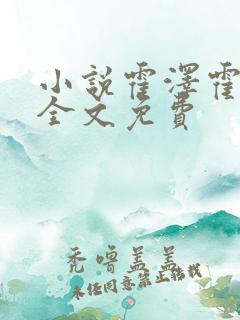 小说霍泽霍水儿全文免费