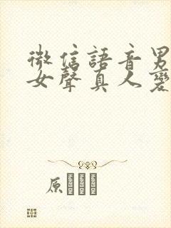 微信语音男声变女声真人变声器