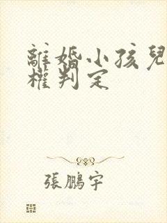 离婚小孩儿抚养权判定