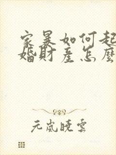 家暴如何起诉离婚财产怎么分?