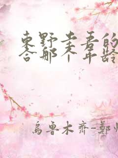 东野圭吾的书适合那个年龄段看