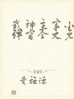 武神主宰小说无弹窗全文免费阅读