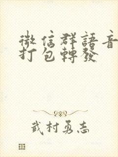 微信群语音怎么打包转发