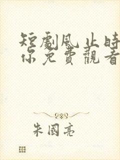 短剧风止时说爱你免费观看