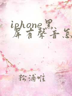 iphone黑屏有声音怎么回事