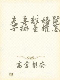 夫妻离婚关于孩子抚养权怎么判