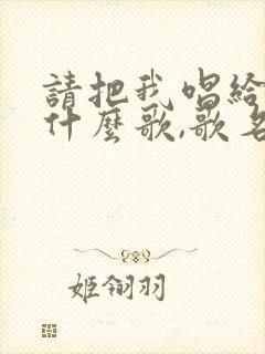 请把我唱给你听什么歌,歌名