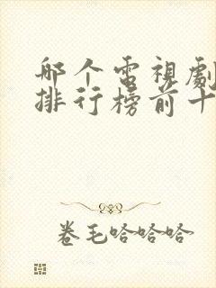 哪个电视剧好看排行榜前十名