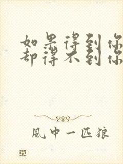 如果得到你的人却得不到你的心歌词