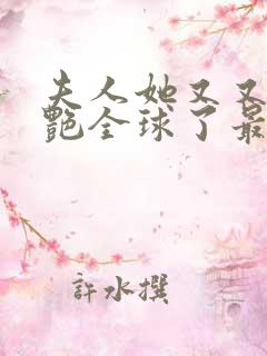 夫人她又又又惊艳全球了最新版