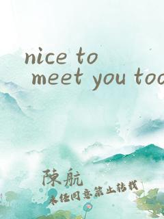nice to meet you too翻译成中文