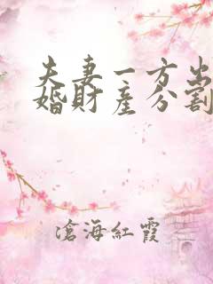 夫妻一方出轨离婚财产分割