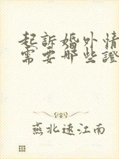 起诉婚外情离婚需要哪些证据