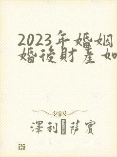 2023年婚姻婚后财产如何分配