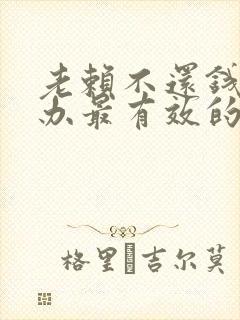 老赖不还钱怎么办最有效的方法