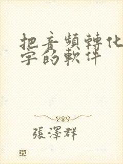 把音频转化成文字的软件