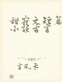 甜宠文短篇完结小说古言