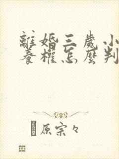 离婚三岁小孩抚养权怎么判