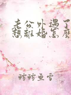 老公外遇了我不想离婚怎么办