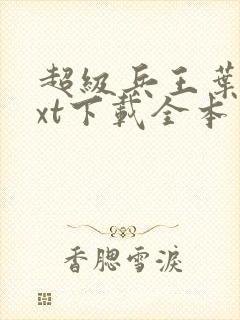 超级兵王叶谦txt下载全本