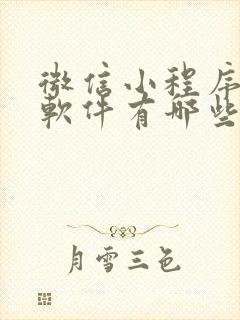 微信小程序聊天软件有哪些