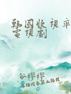 韩国收视率高的电视剧