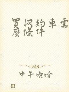 买网约车需要什么条件