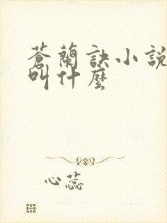 苍兰诀小说原著叫什么