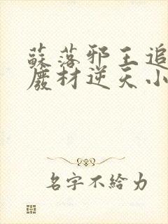 苏落邪王追妻:废材逆天小姐