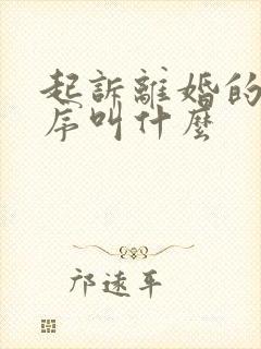 起诉离婚的小程序叫什么