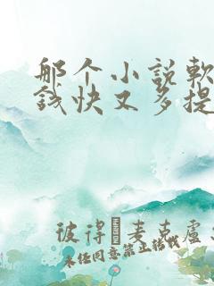 那个小说软件赚钱快又多提现快