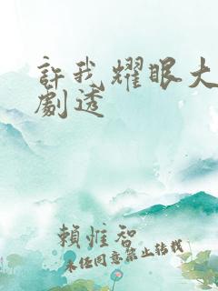 许我耀眼大结局剧透