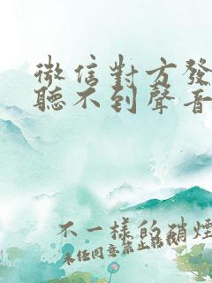 微信对方发语音听不到声音