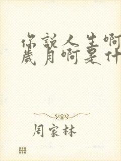 你说人生啊你说岁月啊是什么歌