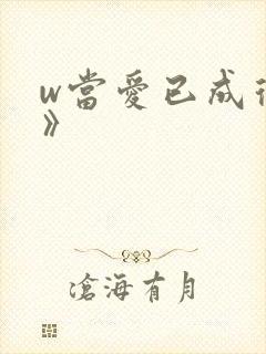 w当爱已成往事》