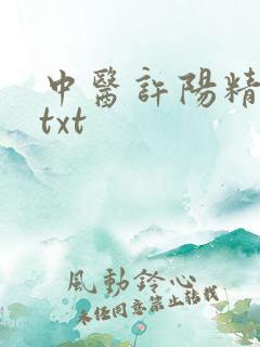 中医许阳精校版txt