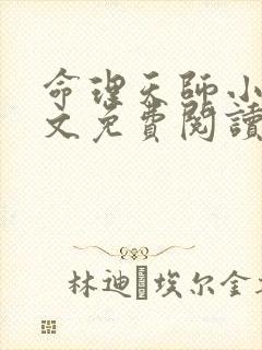 命理天师小说全文免费阅读最新章节