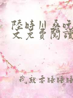陆时川桑晚宁全文免费阅读无弹窗笔趣阁