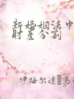 新婚姻法中关于财产分割