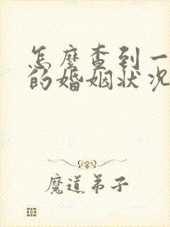 怎么查到一个人的婚姻状况