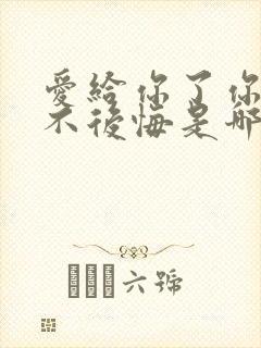 爱给你了你,我不后悔是哪首歌