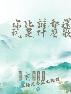 你比谁都还了解我是什么歌