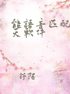 能语音匹配的聊天软件